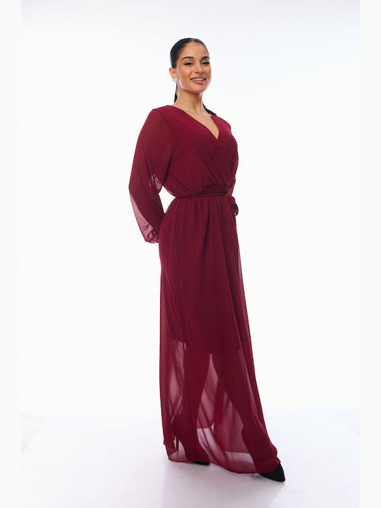 Maxi Dress Wrap Burgundy