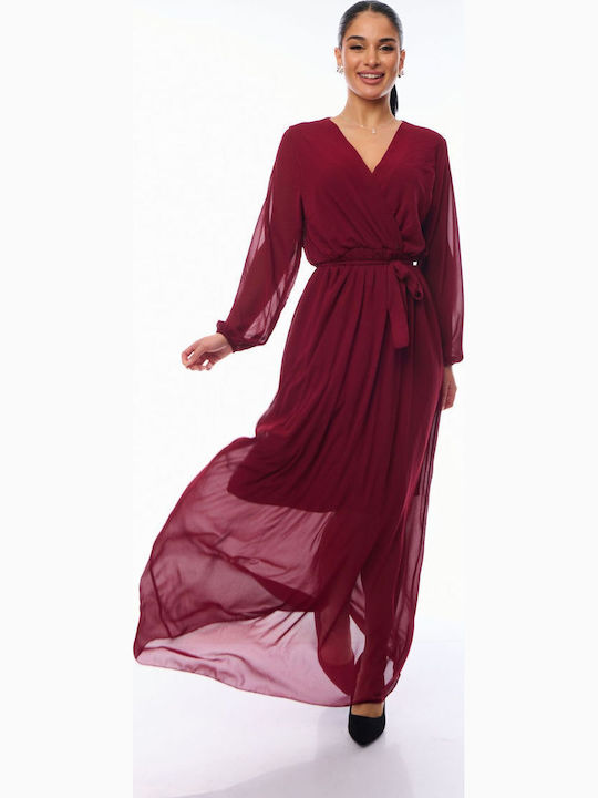 Maxi Dress Wrap Burgundy