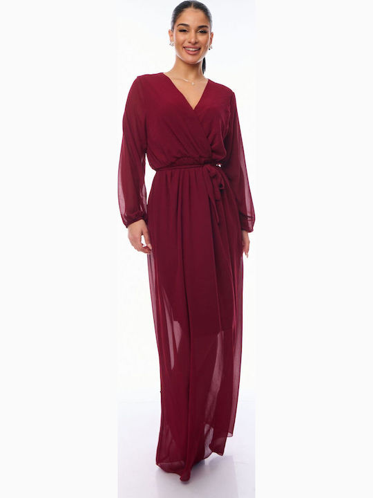Maxi Dress Wrap Burgundy