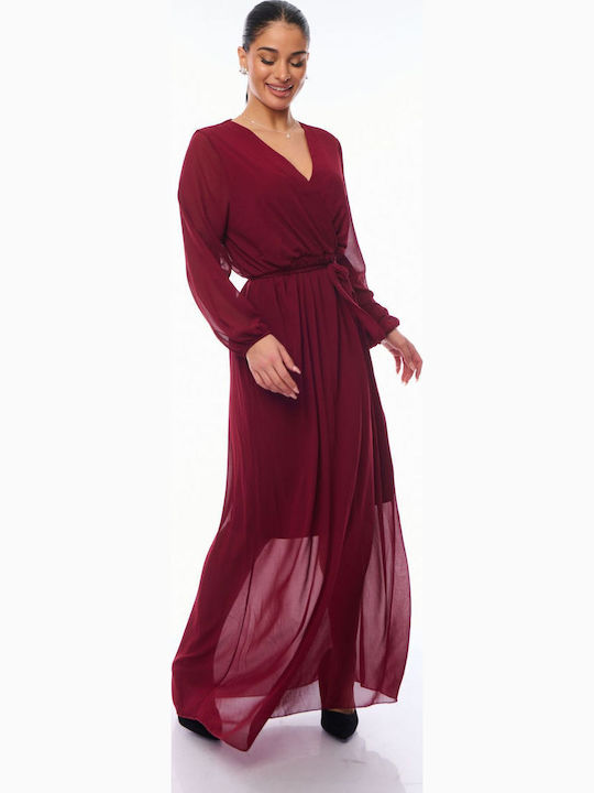 Maxi Dress Wrap Burgundy