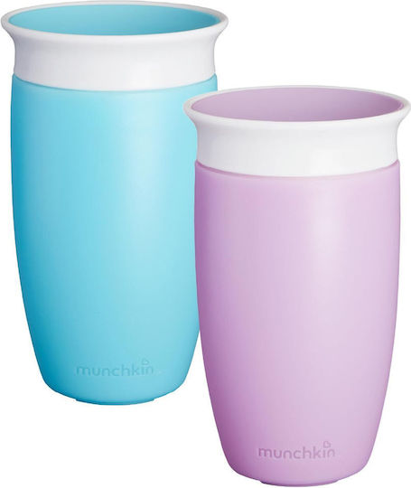 Munchkin Детски Чаши Miracle 360 Sippy Cup от Лилава Пластмаса 2 Бройки за 12м+