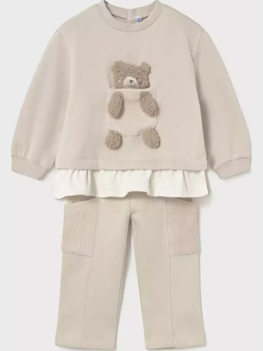 Kids Sweatpants Set Ecru 2pcs
