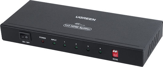 Globostar Ugreen-1x4 41019 Ugreen 1x4 All In One 4k HDMI Signal Splitter LED Video Controllers Input Signal W3840 x H2160@60Hz Input 1 HDMI Output 4 HDMI AC 220-240V IP20 D17.7 x W7.5 x H2cm 2 Years Warranty