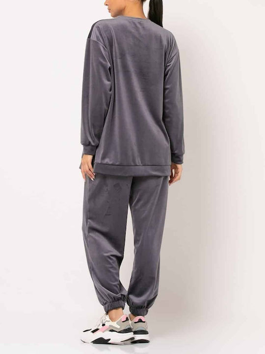 Jogginganzug Samt Blueberry