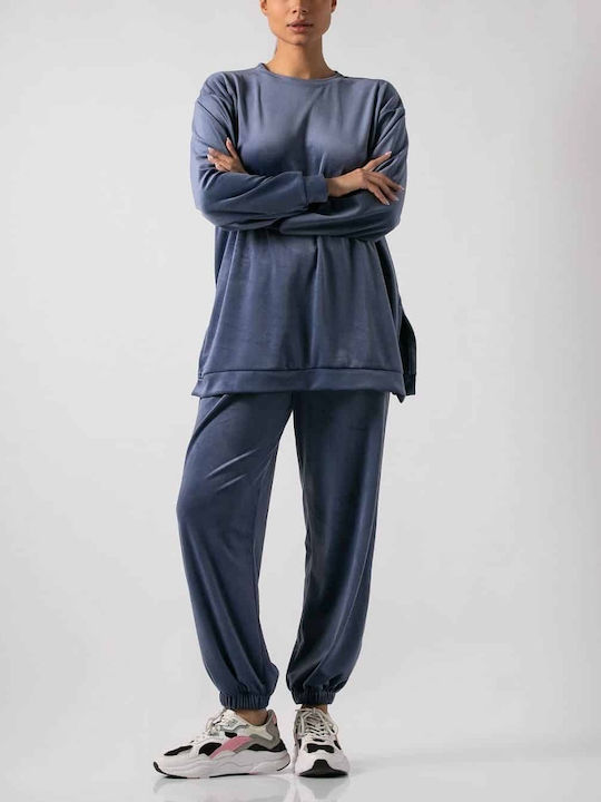 Jogginganzug Samt Blueberry