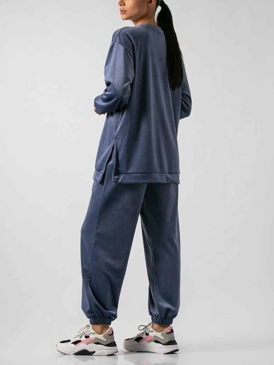 Jogginganzug Samt Blueberry