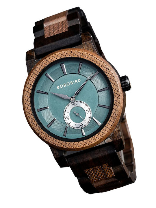 Bobo Bird Ceas Bărbați 43mm Baterie Cu Brățară Din Lemn Maro