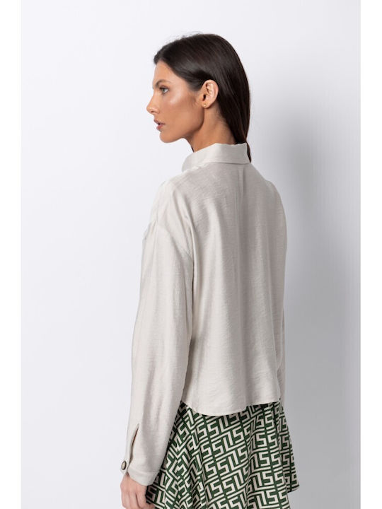 Women's Long Sleeve Shirt Black - Beige