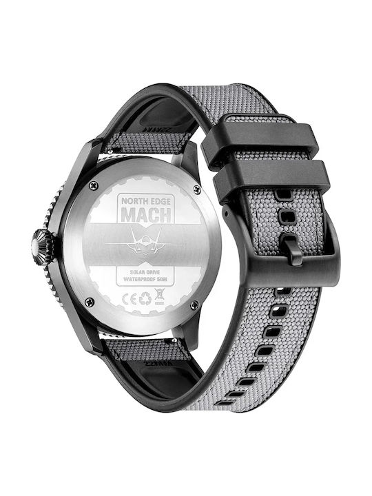 Men's Watch 43mm Solar with Gray Fabric Strap