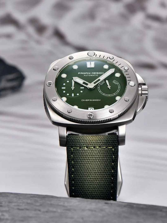 Pagani Design Ceas Barbatesc 41mm Automat Cu Cureaua Textila Verde