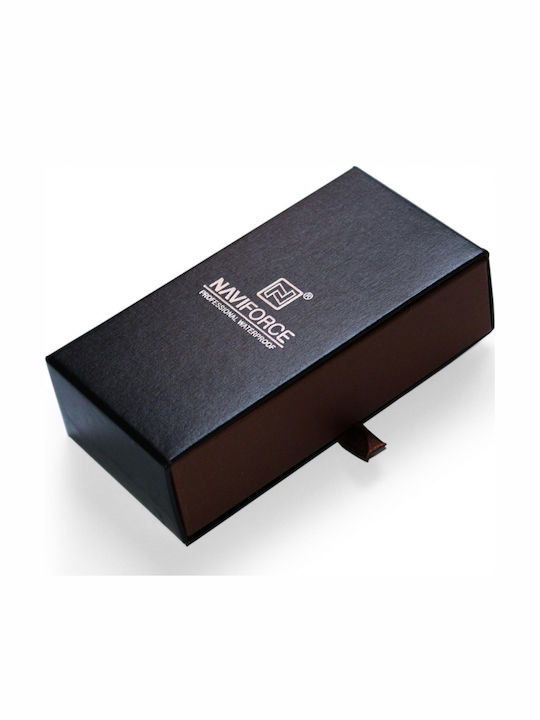 Naviforce Ceas Digital De Bărbați 34mm Cu Baterie Și Curea Din Cauciuc Albă