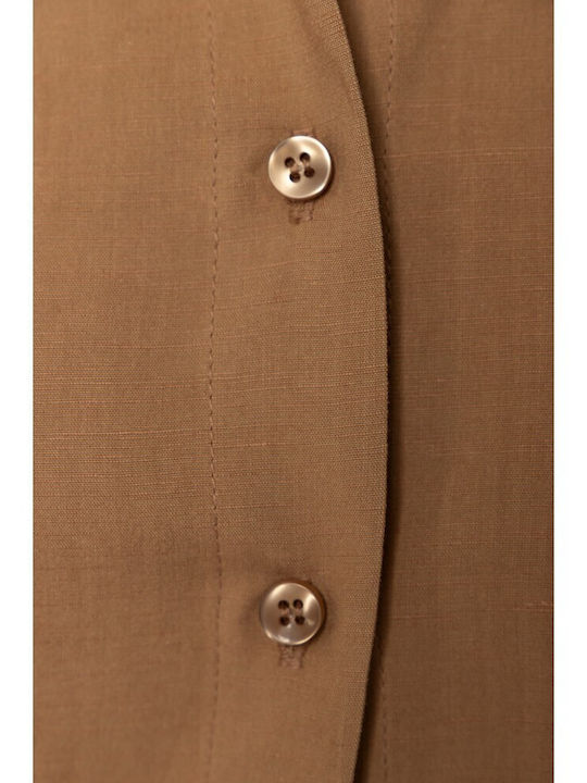 Women's Long Sleeve Shirt Camel