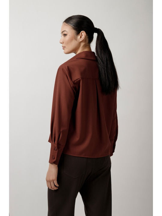 Women's Long Sleeve Shirt Wine