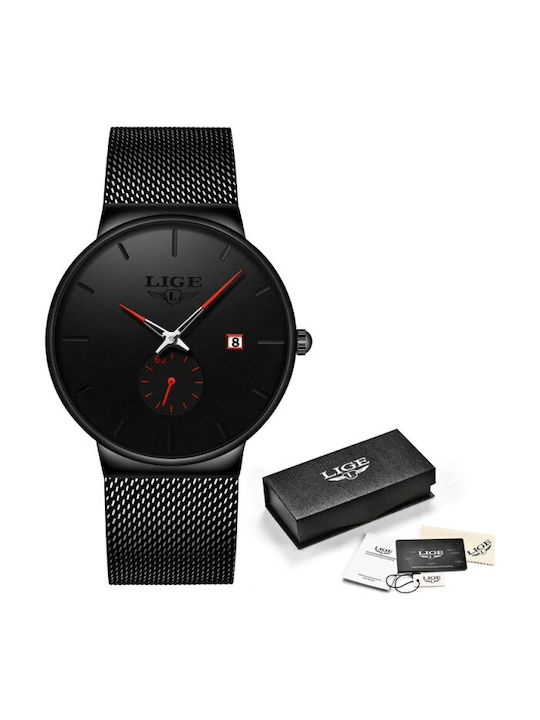 Lige Damen Uhr mit Schwarz Metallarmband