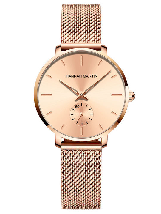 Hannah Martin Ceas de Damă cu Rose Gold Brățară Metalică