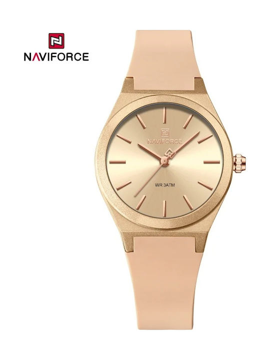 Naviforce Ceas de Damă cu Roz Curea din Cauciuc