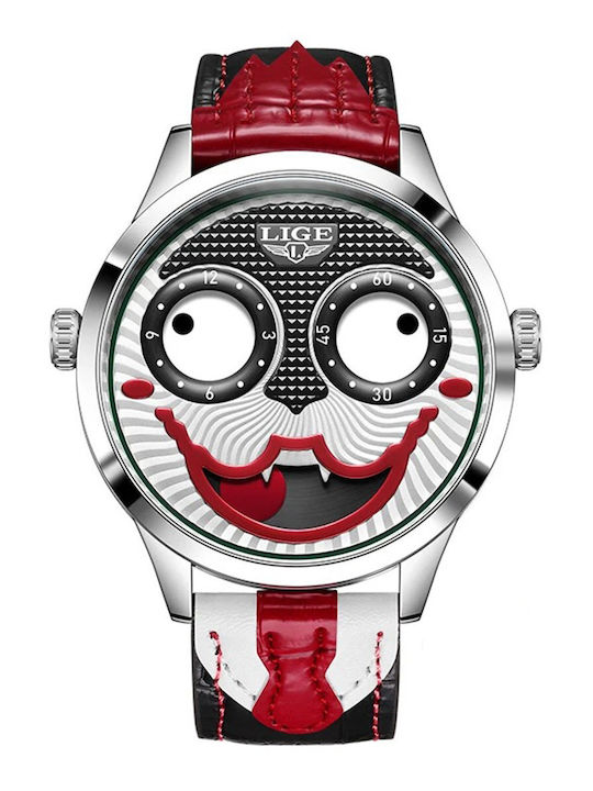 Lige Damen Uhr mit Rot Lederarmband