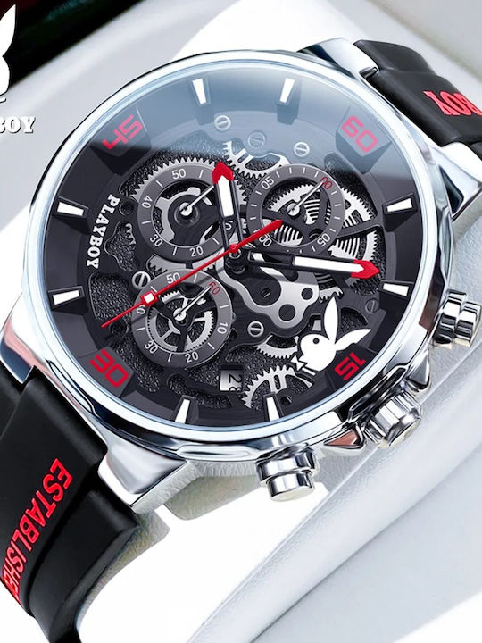 Playboy Γυναικείο Ρολόι 43mm Μπαταρίας με Μαύρο Μεταλλικό Μπρασελέ