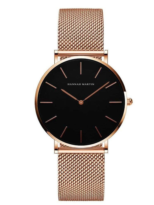 Hannah Martin Ceas de Damă cu Rose Gold Brățară Metalică