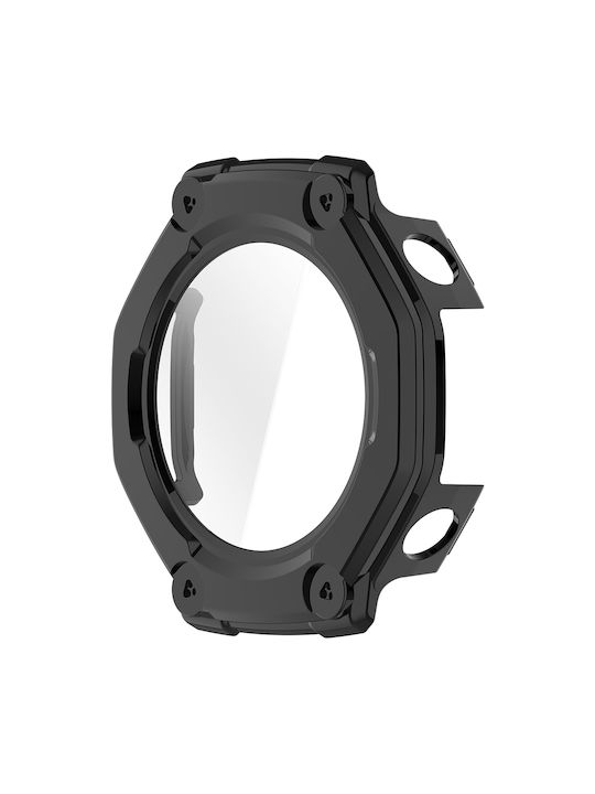 Techsuit Defense360 Pro Πλαστική Θήκη με Τζαμάκι σε Μαύρο χρώμα για Amazfit T Rex 3 Techsuit Defense360 Pro Πλαστική Θήκη με Τζαμάκι σε Μαύρο χρώμα για Amazfit T Rex 3