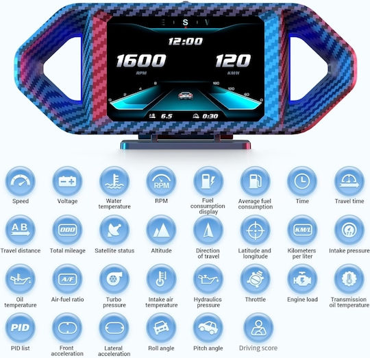 Pyramid Instrument de diagnosticare auto Digital OBD 2 cu Cablu