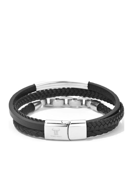 Toro Nero Brățară Pentru Bărbați Din Piele 21cm