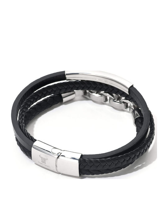 Toro Nero Brățară Pentru Bărbați Din Piele 21cm