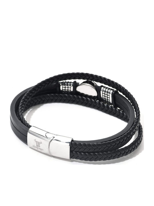 Toro Nero Brățară Pentru Bărbați Din Piele 21cm