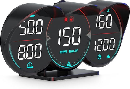 Pyramid Дигитален брояч Скоростомер, Head Up Display и OBD2 за автомобил за монтаж върху Информационно табло