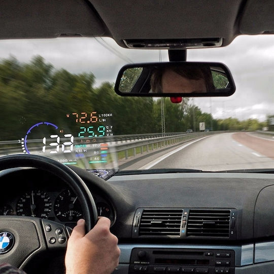 Pyramid Car Dashboard OBD2, Head Up Display, Speedometer, RPM Counter and Water Temperature Digital Instrument