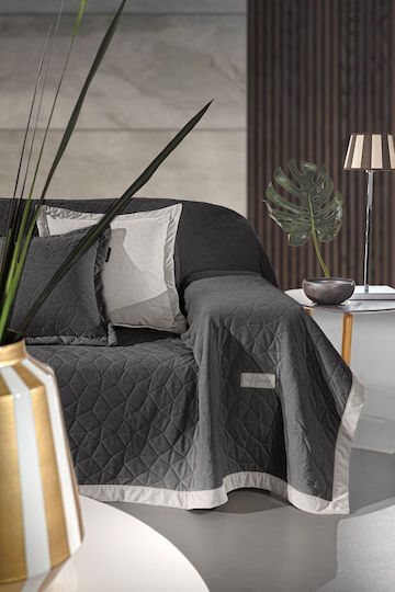 Guy Laroche Avalon Τετραθέσιου Καναπέ Π170xΜ350cm Carbon