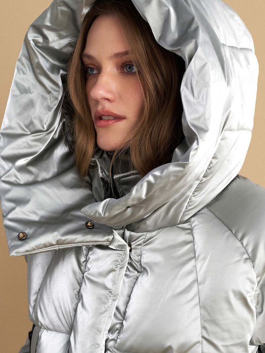 Scurtă Jachetă de femei Puffer Metallic
