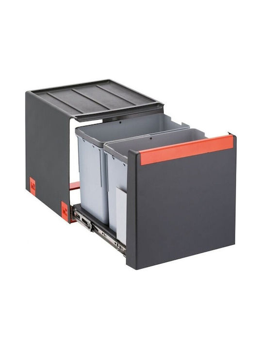 Franke Cube 30 Waste Bin Recycling Plastic for Cabinet Black 30lt 1pcs