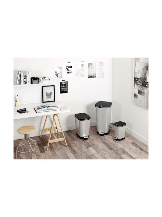 Kis Chic Coș de Gunoi Plastic cu Pedală Argintiu 50lt 1buc
