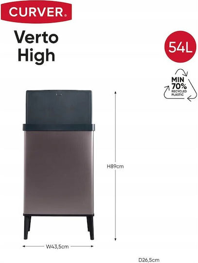 Curver Verto Recycling Mülleimer Kunststoff Push Rosa 54lt