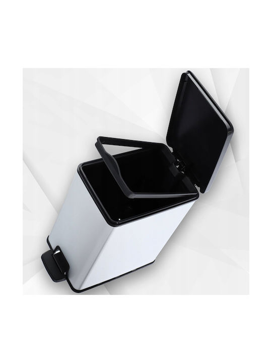 Kadax Bin Slim Bin Coș de Gunoi Plastic Argintiu 25lt 1buc