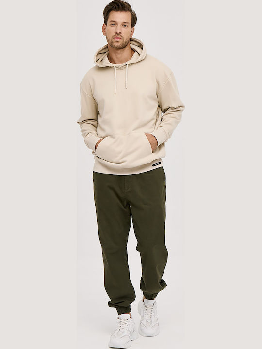Sweatshirt with Hood Ecru