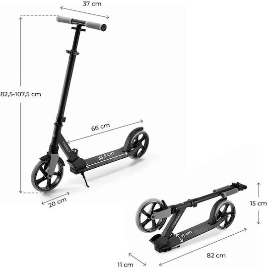 Kinderkraft Kids Scooter Foldable Freely 2-Wheel For 5+ Years Black