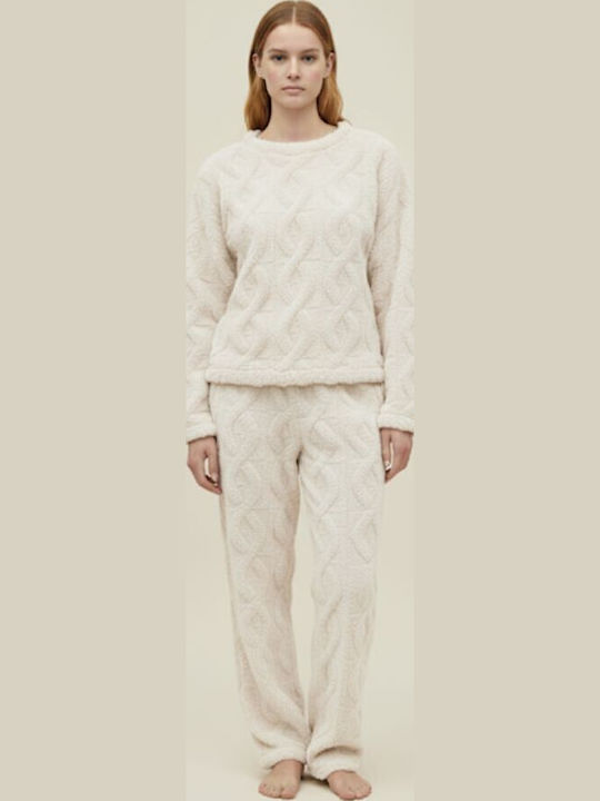 Zizo Winter Damen Pyjama-Set White Vanilla - Champagne-Vanilla