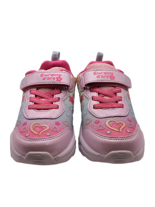 Kids Sneakers with Scratch & Lights Pink