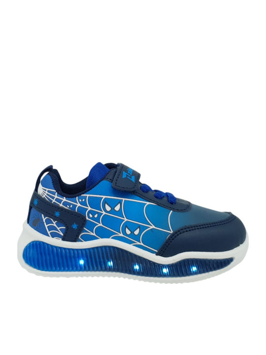 Παιδικά Sneakers με Σκρατς & Φωτάκια Μπλε