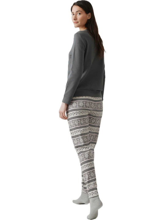 Minerva Winter Women's Pyjama Set Dark grey