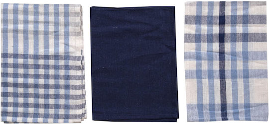 Viopros Tea Towel Made Of 100% Cotton In Blue Colour 40x60cm 3 Pieces