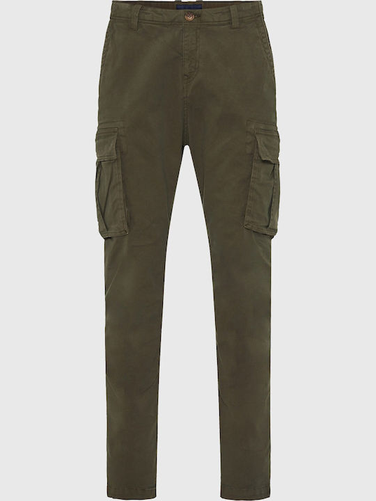 Trousers Cargo Elastic in Regular Fit Green