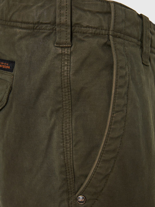 Trousers Cargo Elastic in Regular Fit Green