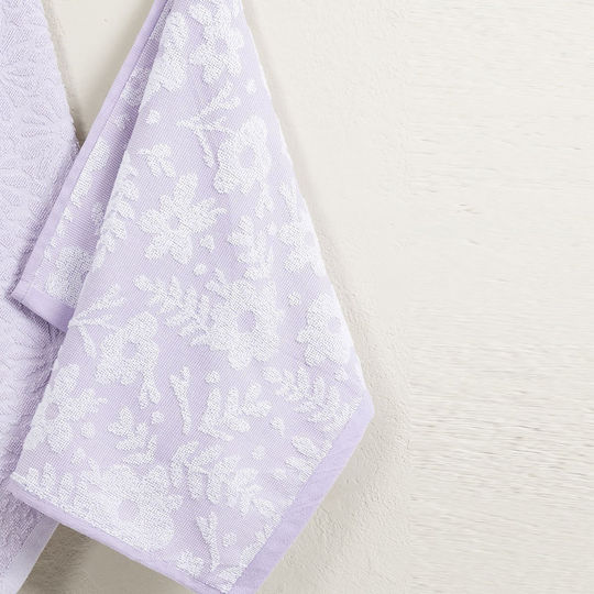 Nima Daily A Lilac Handtuch aus 100% Baumwolle in Rosa Farbe 40x60cm