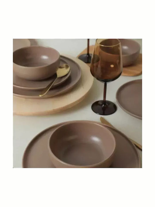 Nordic Matte Earth Σερβίτσιο Πιάτων Κεραμικό Καφέ 18τμχ