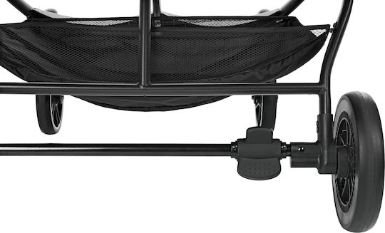 Kikka Boo Happy 2 Double Stroller Suitable for Newborn Dark Grey 11.5kg