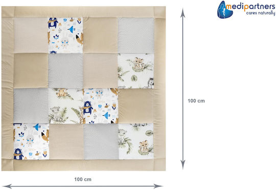 Medi Partners Play Mat 100% Cotton 100x100cm Multifunctional Thick Soft Baby Play Mat Playpen Insert