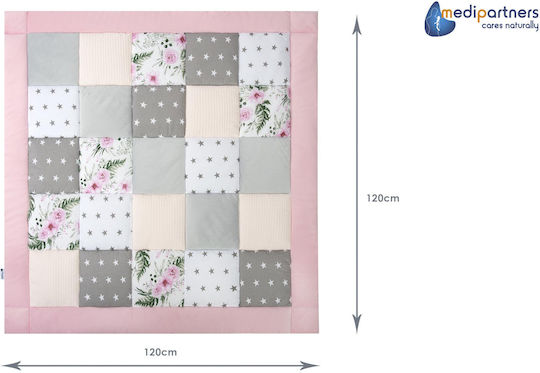 Medi Partners Play Mat 100% Cotton 120x120cm Multifunctional Thick Soft Baby Play Mat Playpen Insert